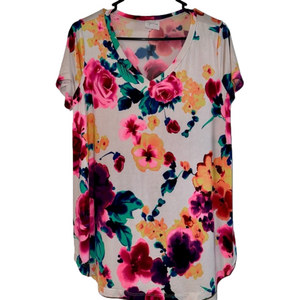 Women’s Sew in Love Brand Soft Floral Top Shirt Blouse Size Small